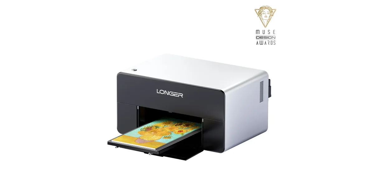 Longer ePrint dual-head desktop UV printer on a product page